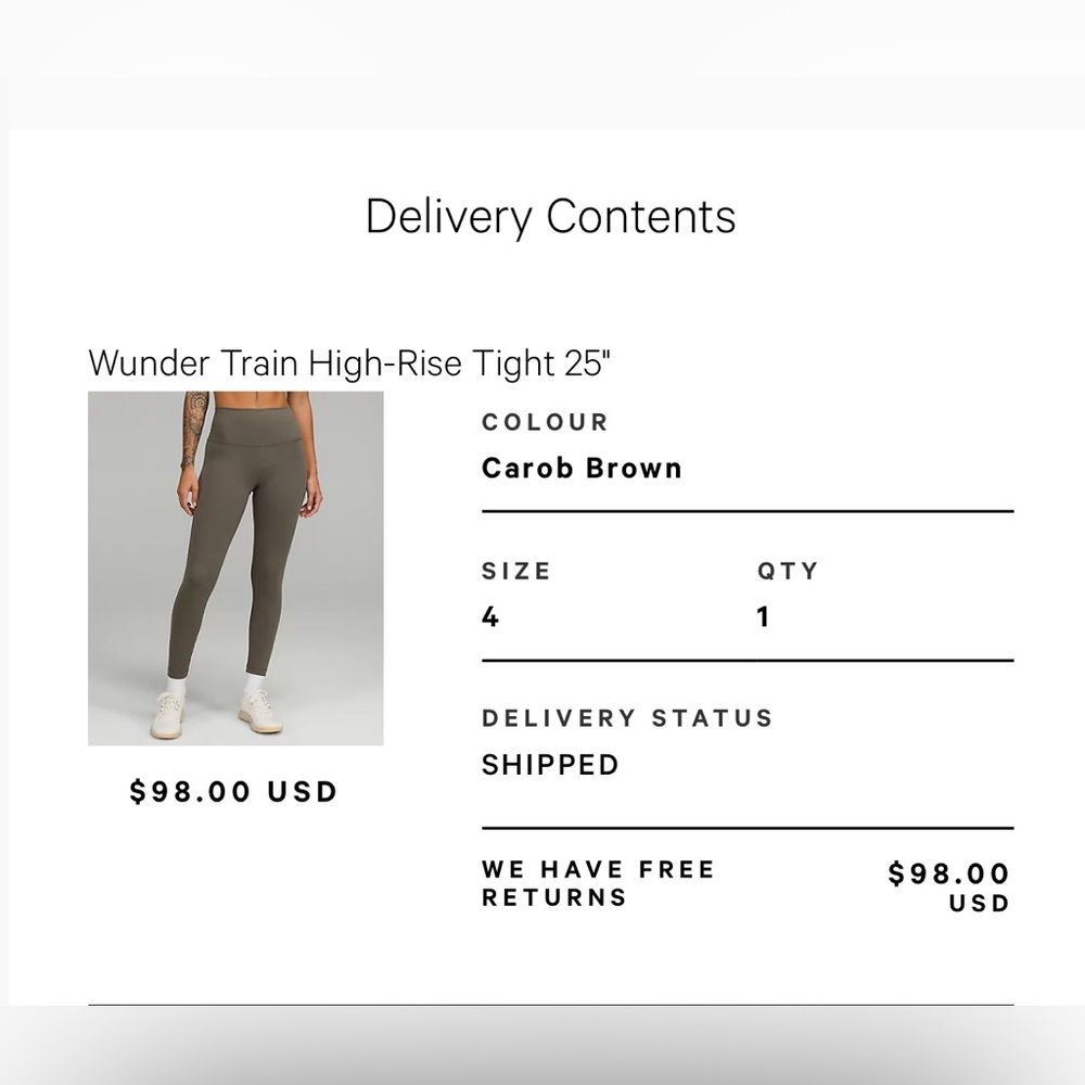 Lululemon Wunder Train High-Rise Tight 25”